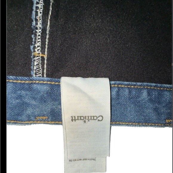 Men's carhartt Flannel Lined Blue Jeans, Sixe 38x34, made in Mexivo. - Picture 4 of 5